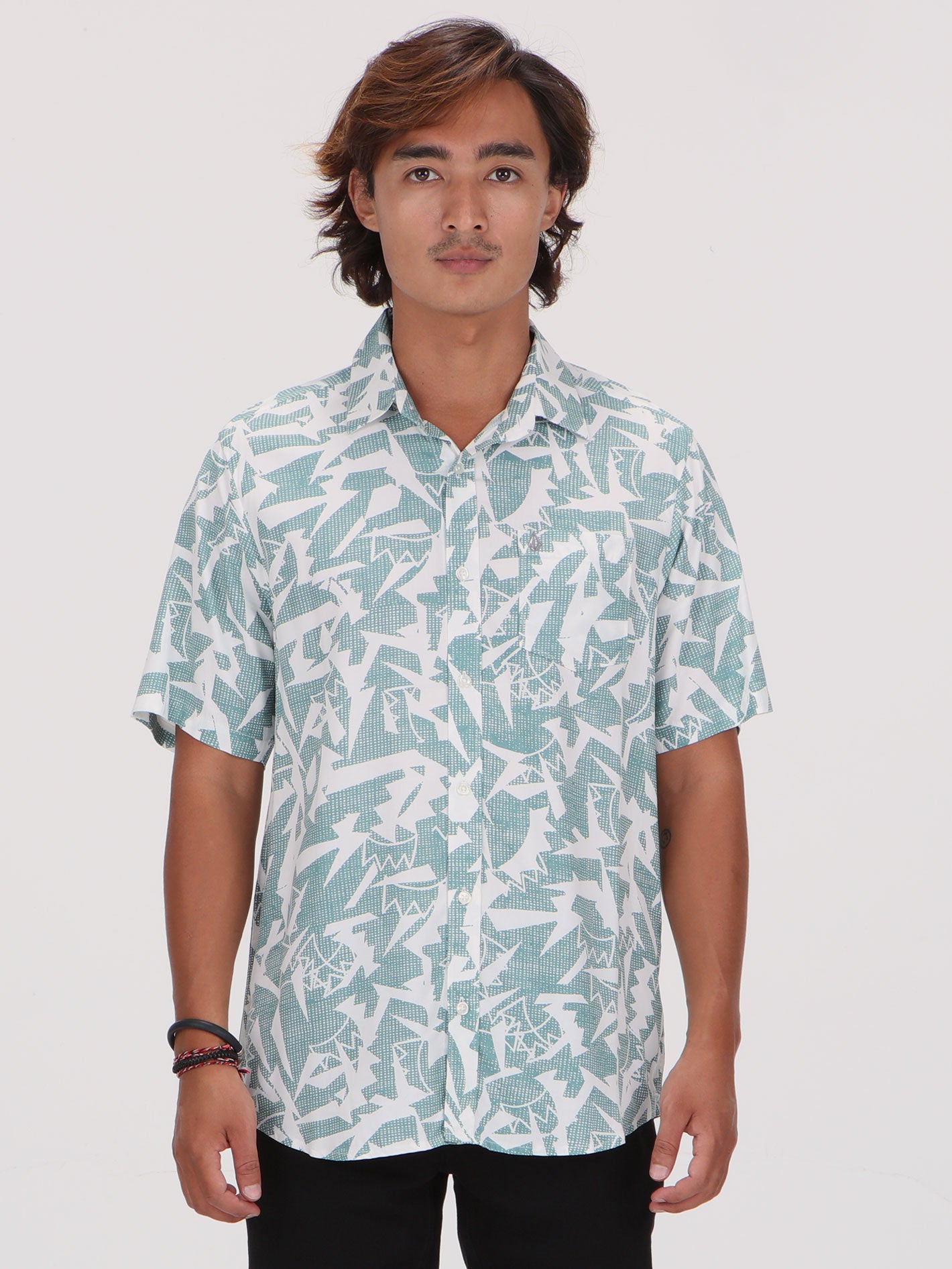 Volcom Sharkbites Short Sleeve Shirt - Petrol