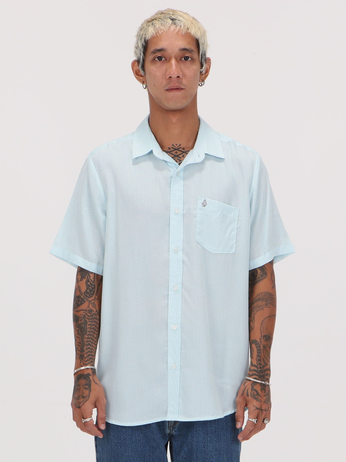 Volcom Muster Short Sleeve Shirt - Light Sea Blue