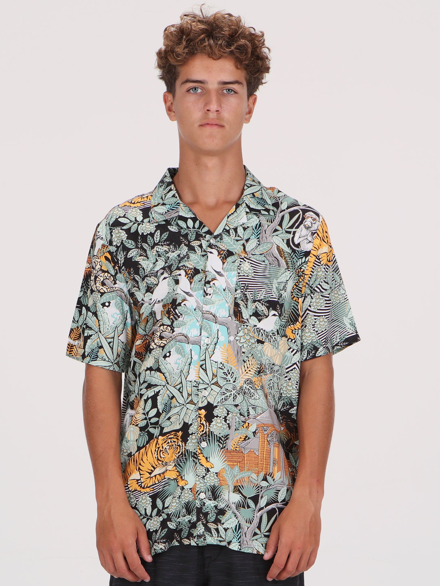 Volcom Bali Forest Shirt - Black Combo