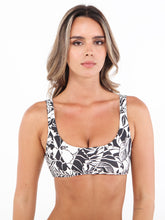 Volcom Hibiscus Diamond Scoop Bralette Bikini Top - Black Ecru