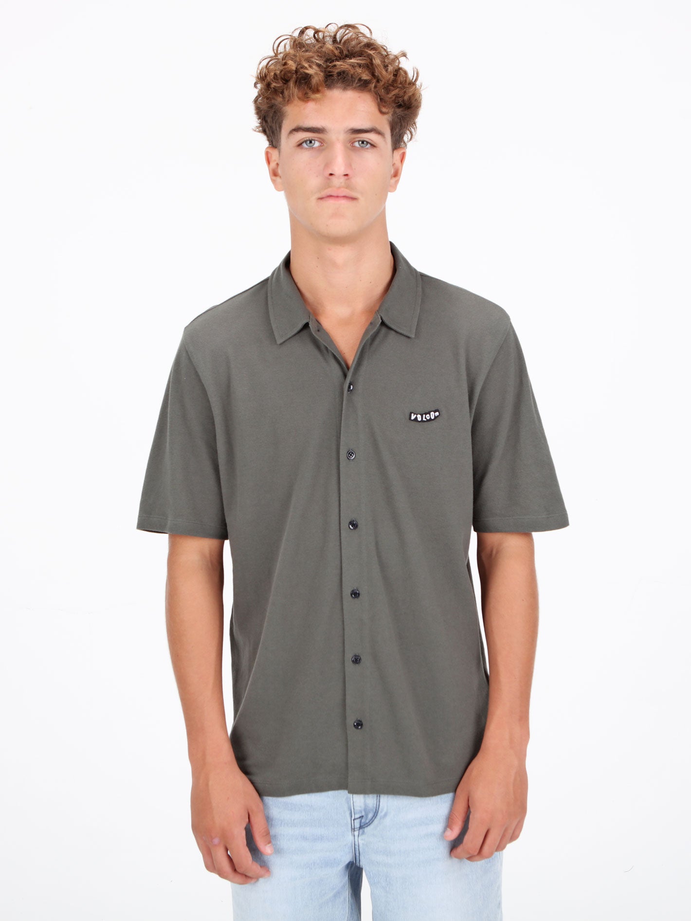 Chavo Button Down Short Sleeve Shirt - Castlerock