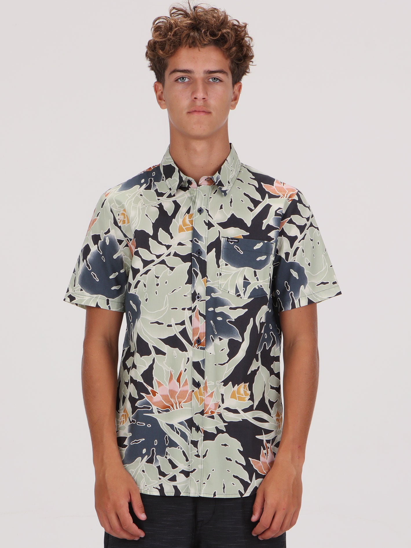 Volcom Warbler Short Sleeve Shirt - Asphalt Black