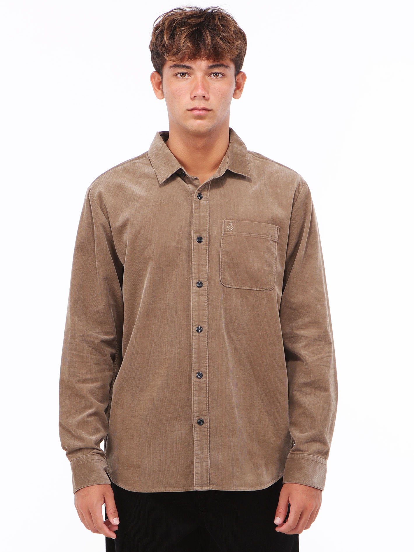 Volcom Zander Cord Long Sleeve Shirt - Earth