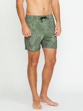 Volcom Lido Print Trunk 16 Boardshort - Light Olive