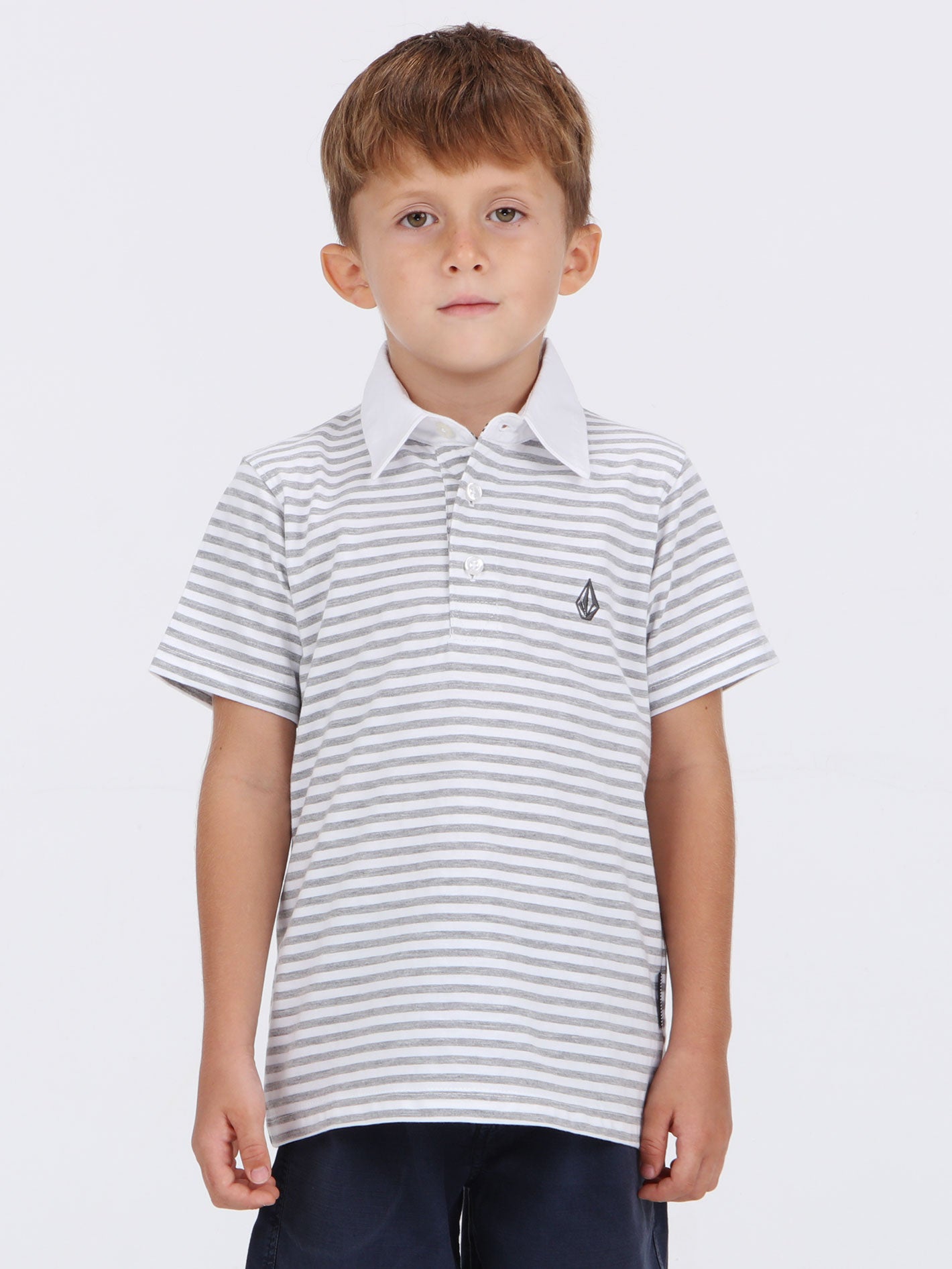 Little Boys Typsy Stripy Polo - White