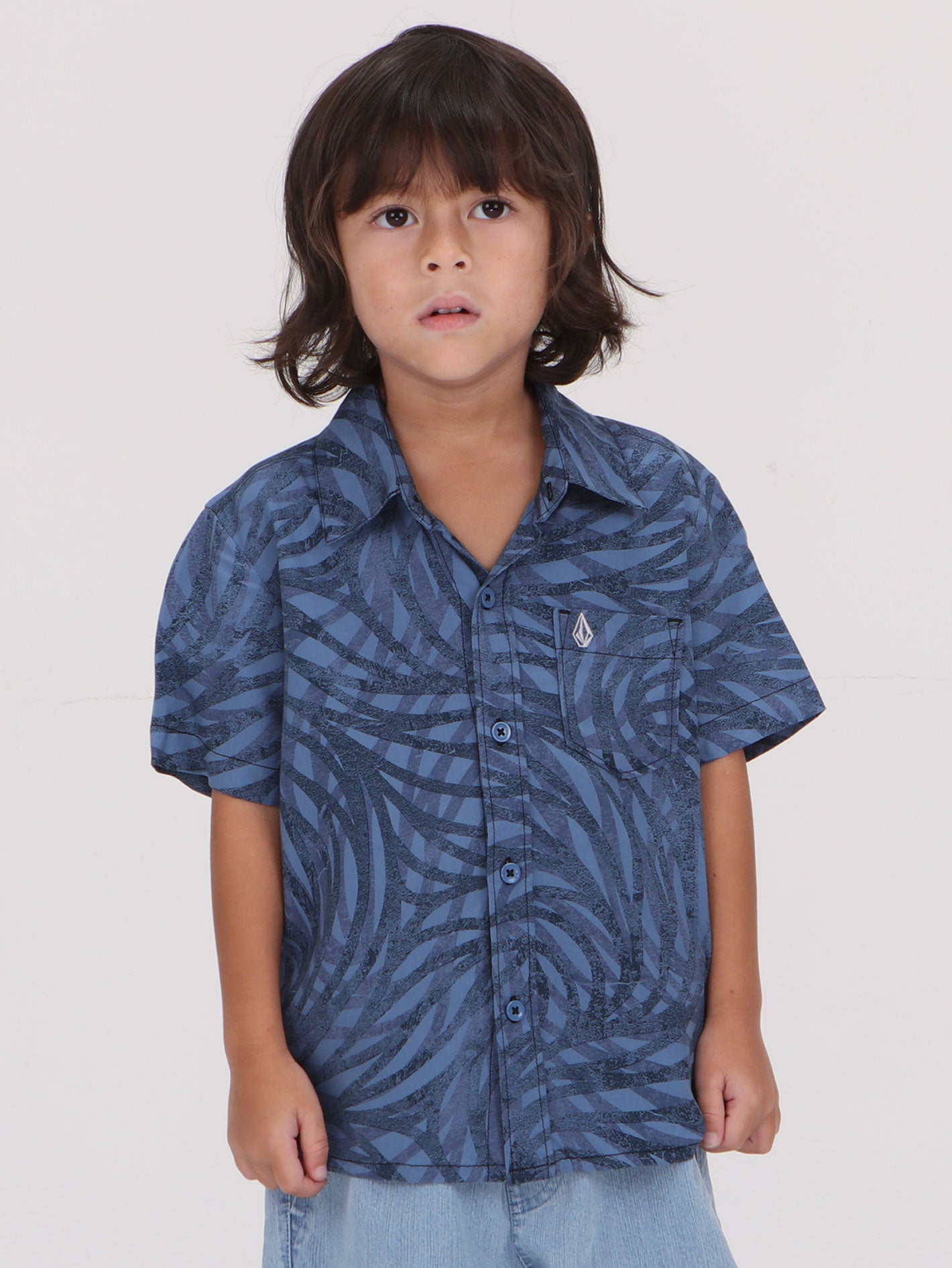 Volcom Little Boys Equal Short Sleeve Shirt - Blueberry