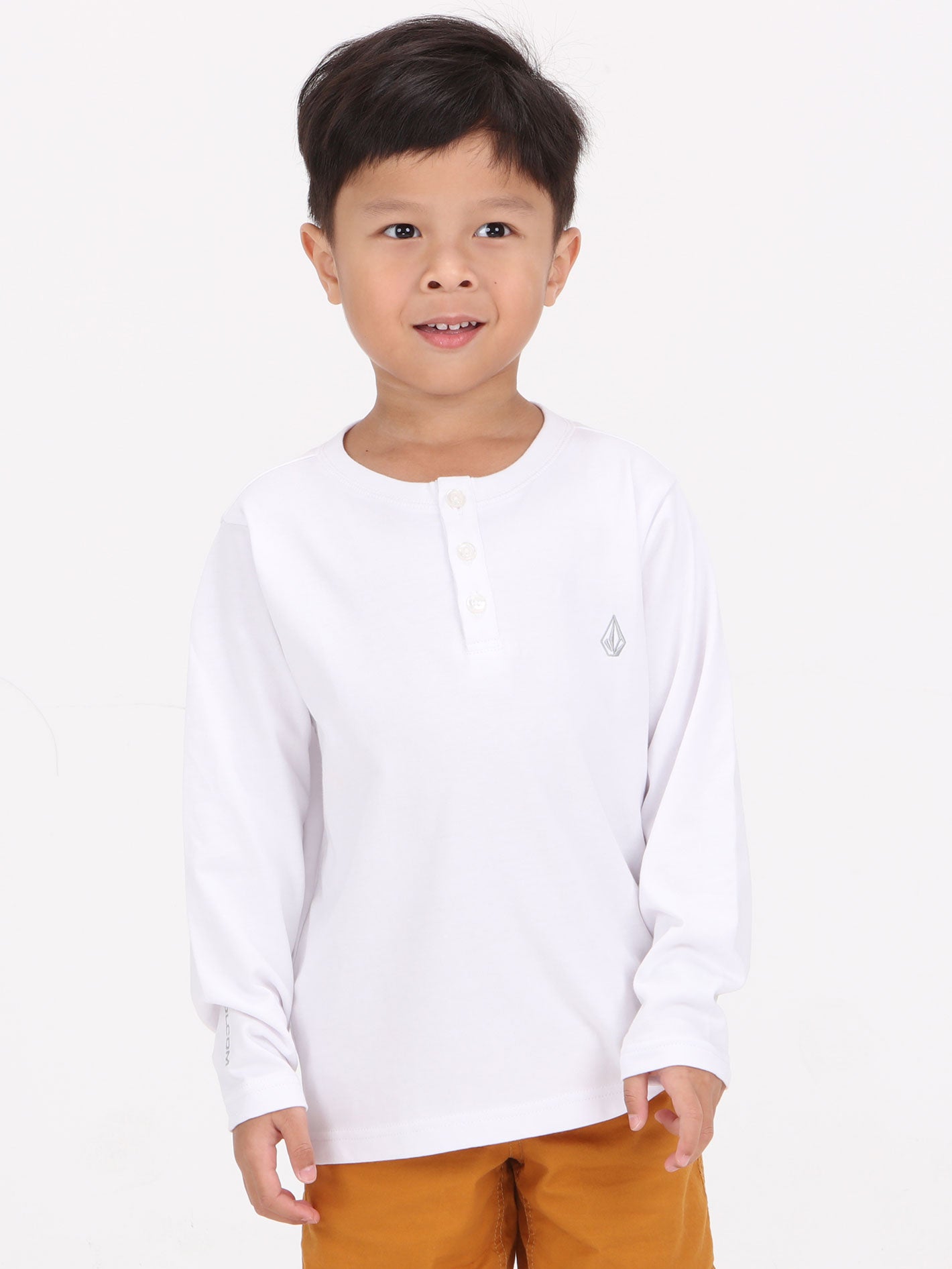 Volcom Little Boys Moulder Long Sleeve Tee Top - White