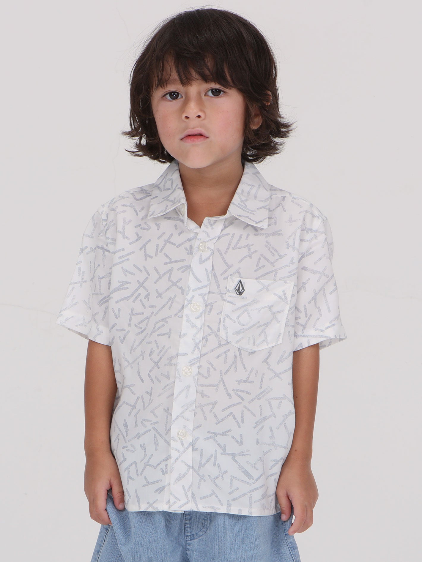 Volcom Little Boys Gusto Short Sleeve Shirt - White