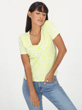 Twisted Zebra Top - Lime