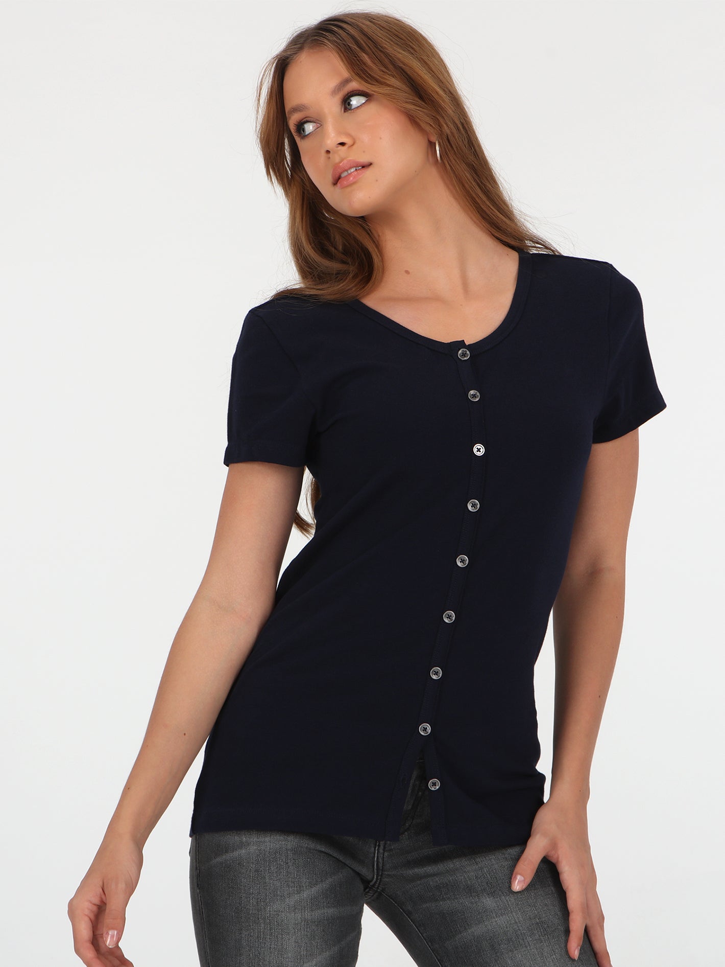 Lil Stone Short Sleeve Top - Navy