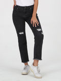 Stoned Straight Fit Jeans - Black