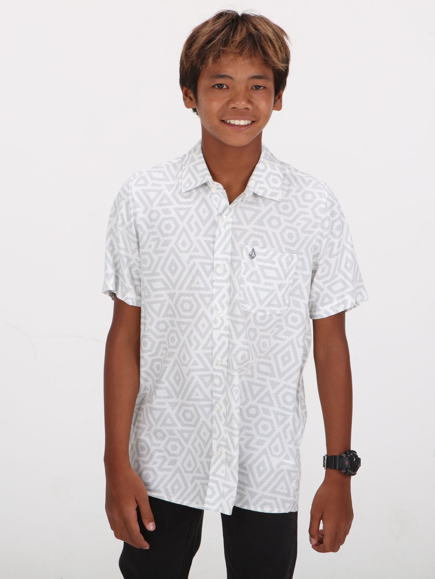 Volcom Big Boys Braun Short Sleeve Shirt - White