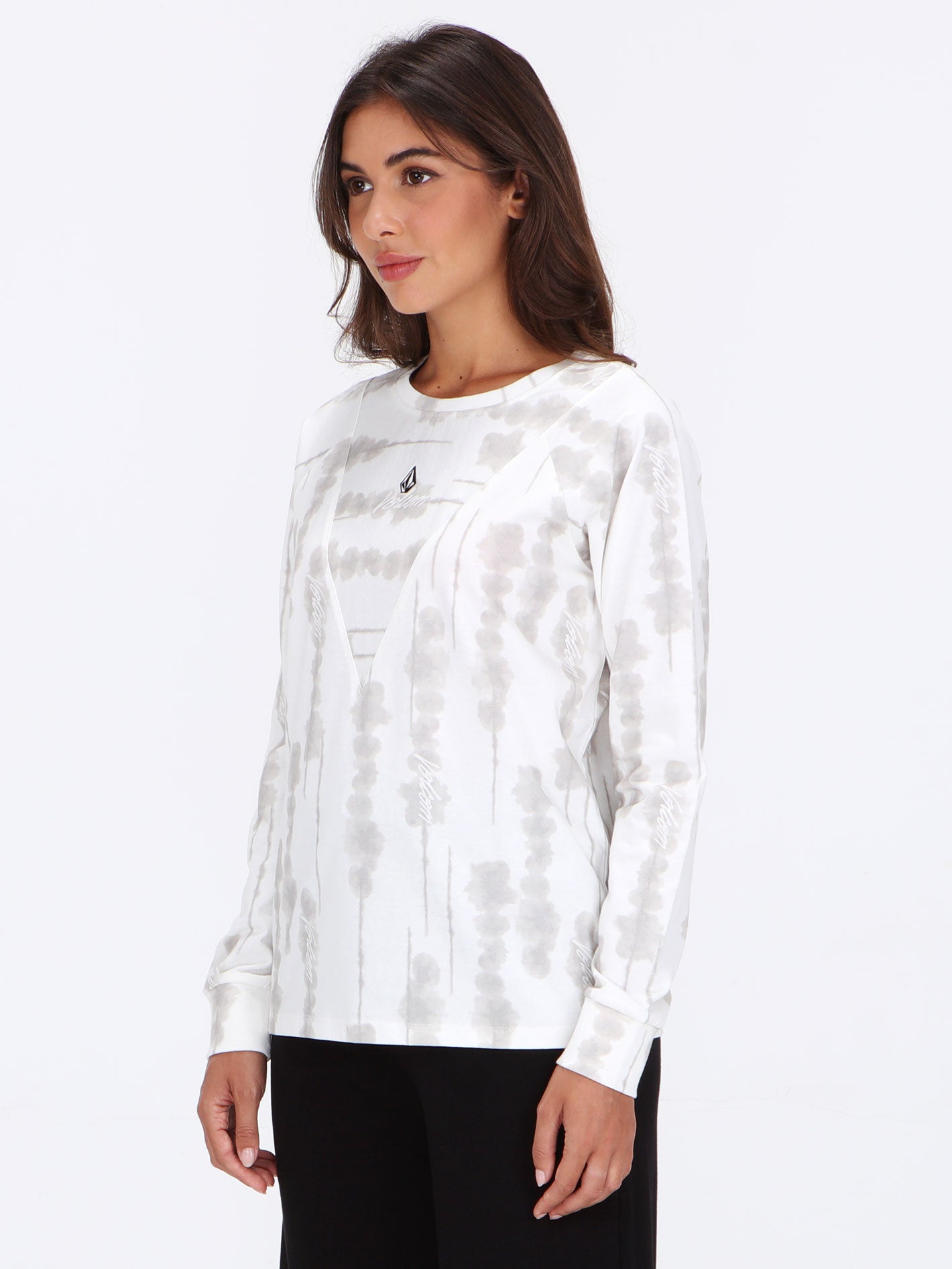 Volcom Take A Nook Long Sleeve Top - White Print
