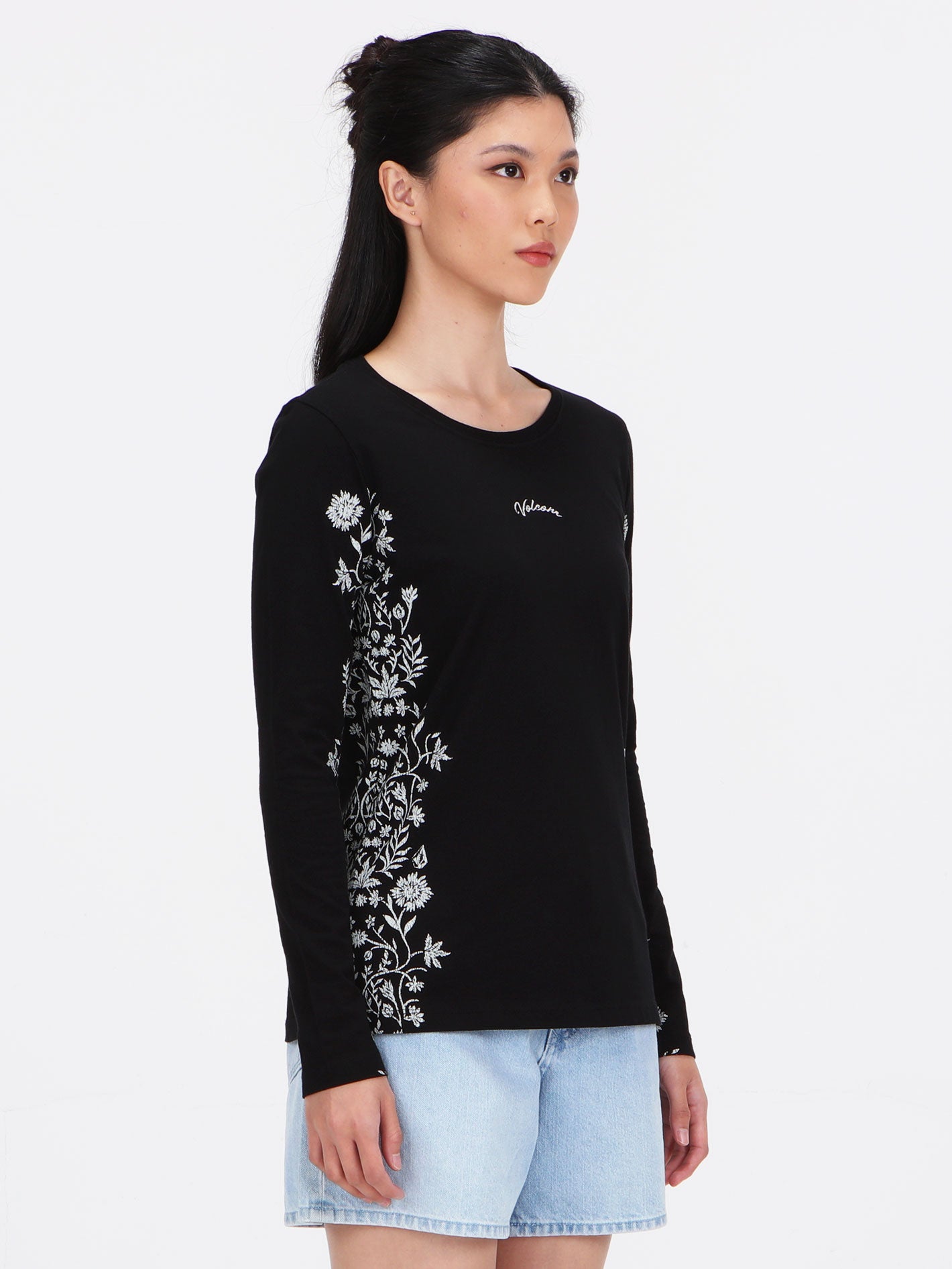 Volcom Floral Bush Long Sleeve Top - Black