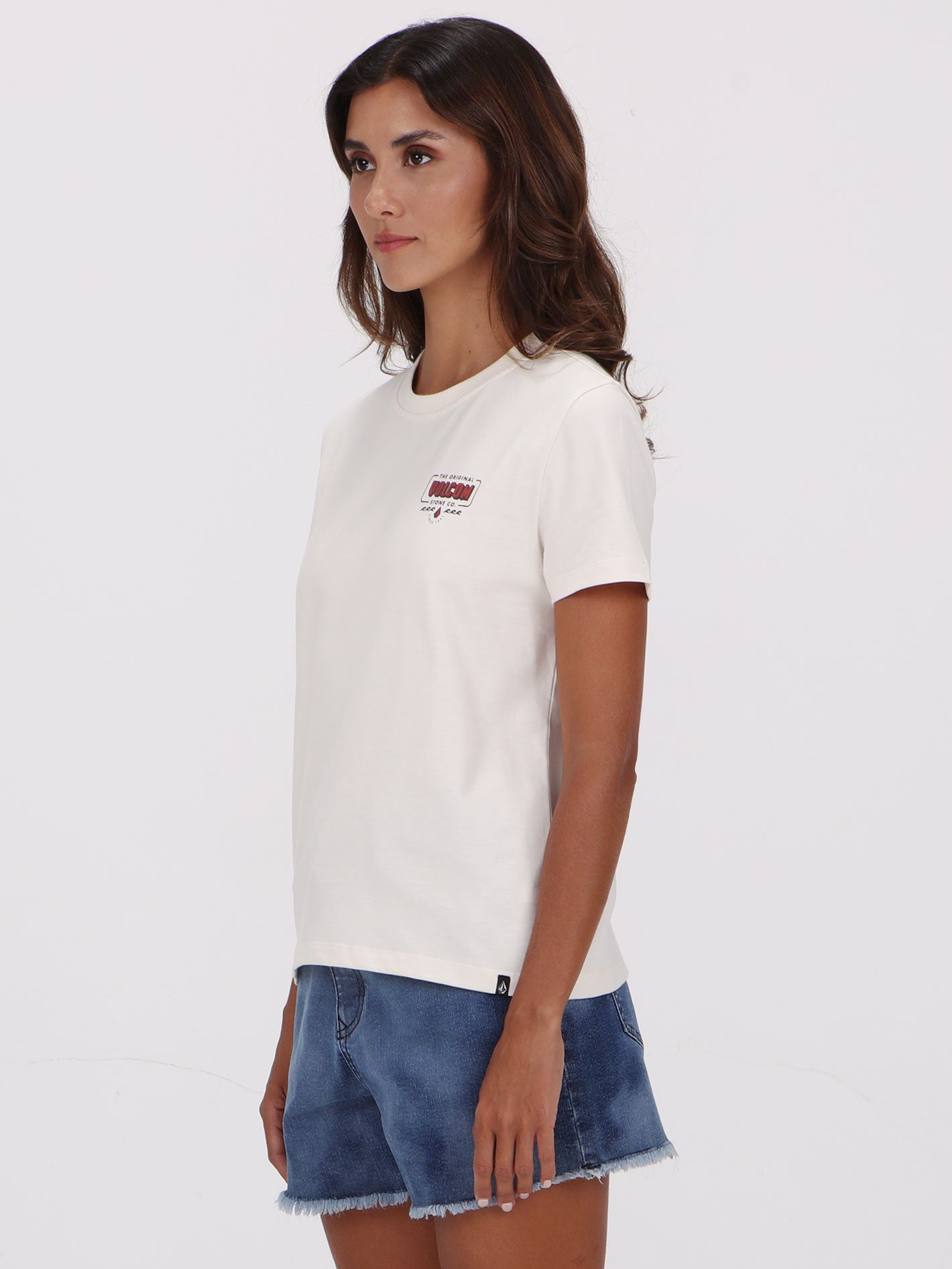 Volcom Lock It Up Tee Top - Bone