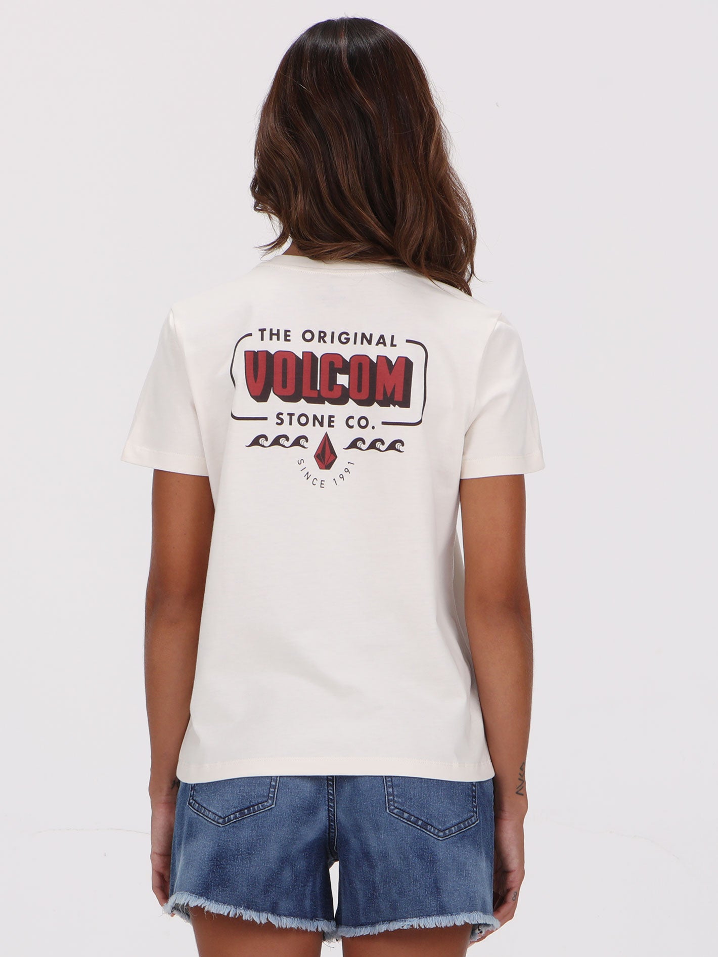 Volcom Lock It Up Tee Top - Bone