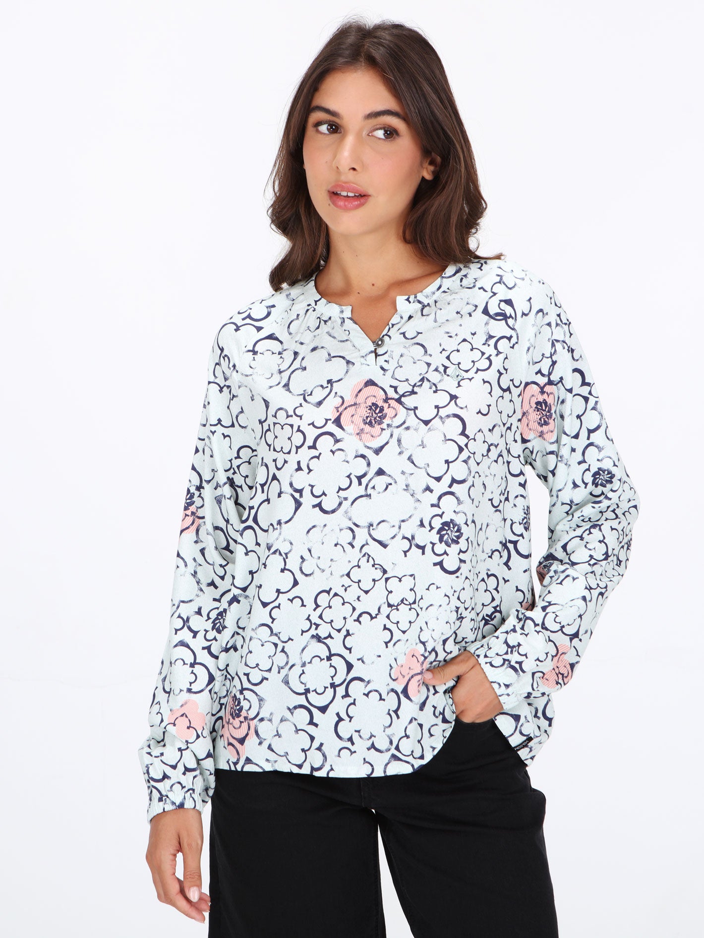 Volcom Spindel Stone Long Sleeve Shirt - White