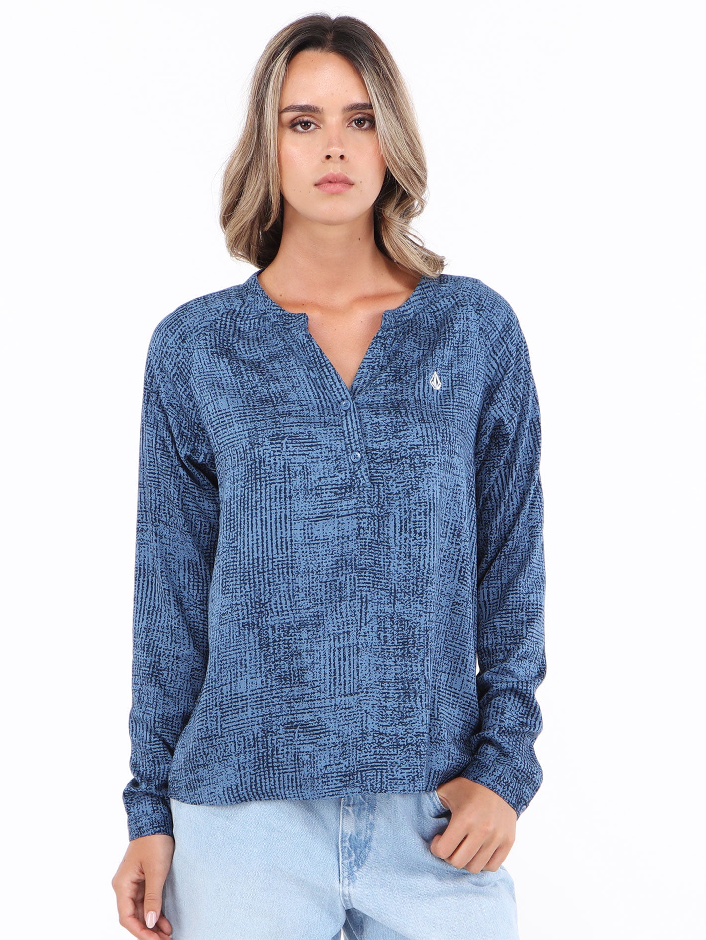 Volcom Grainny Long Sleeve Shirt - Blueberry