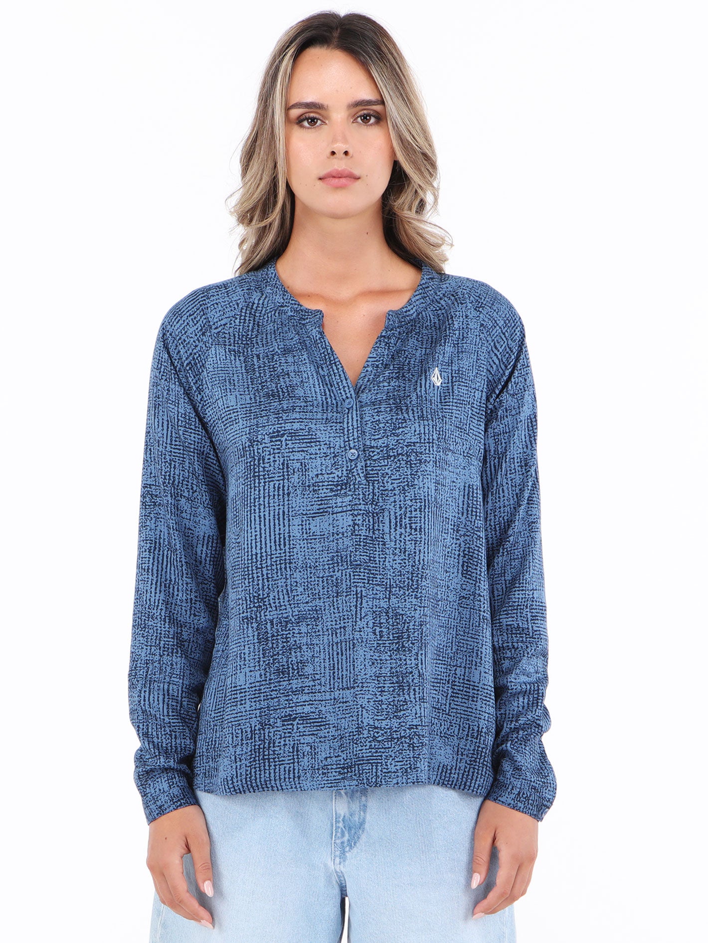 Volcom Grainny Long Sleeve Shirt - Blueberry