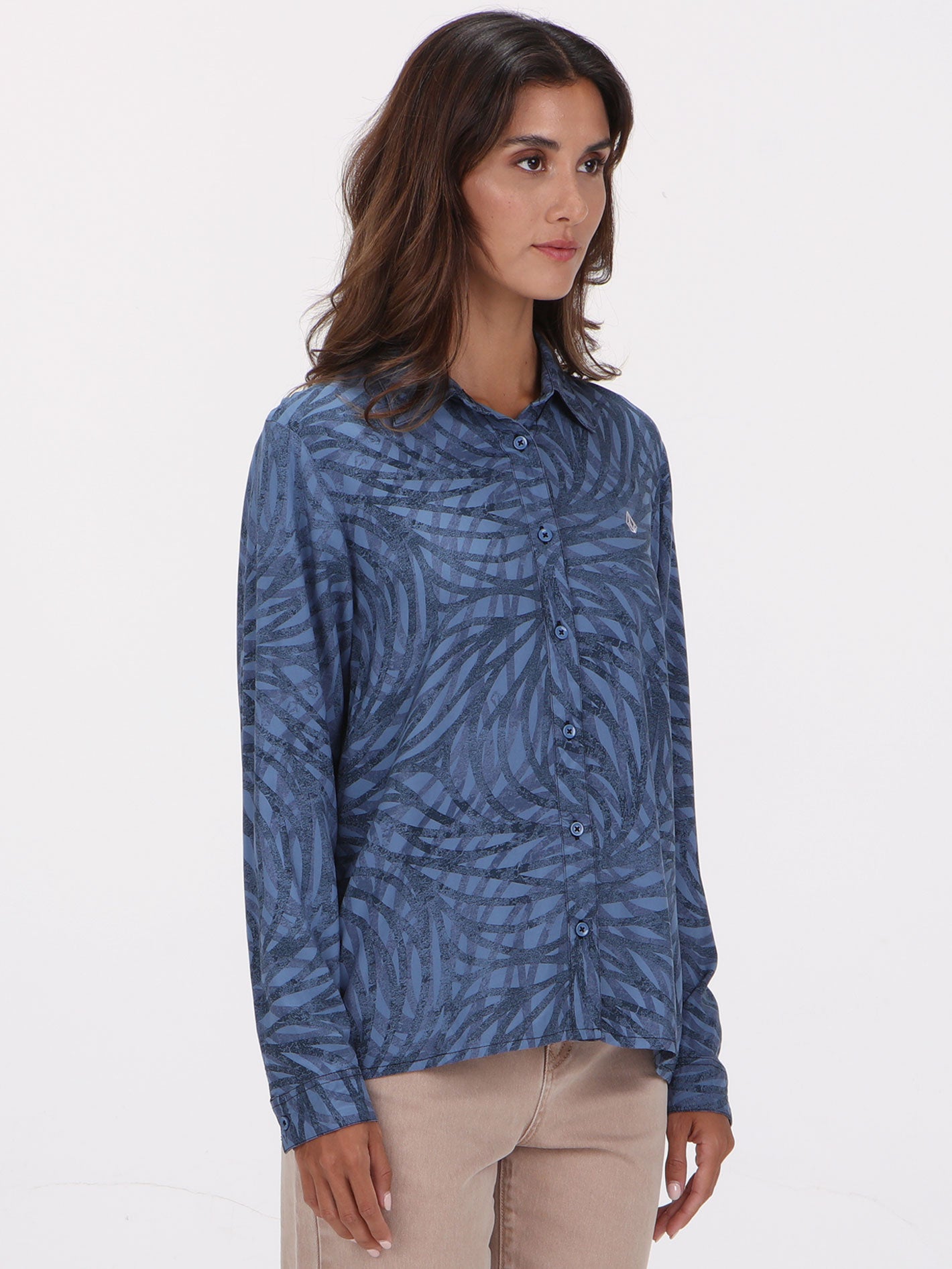 Volcom Equal Long Sleeve Shirt - Blueberry