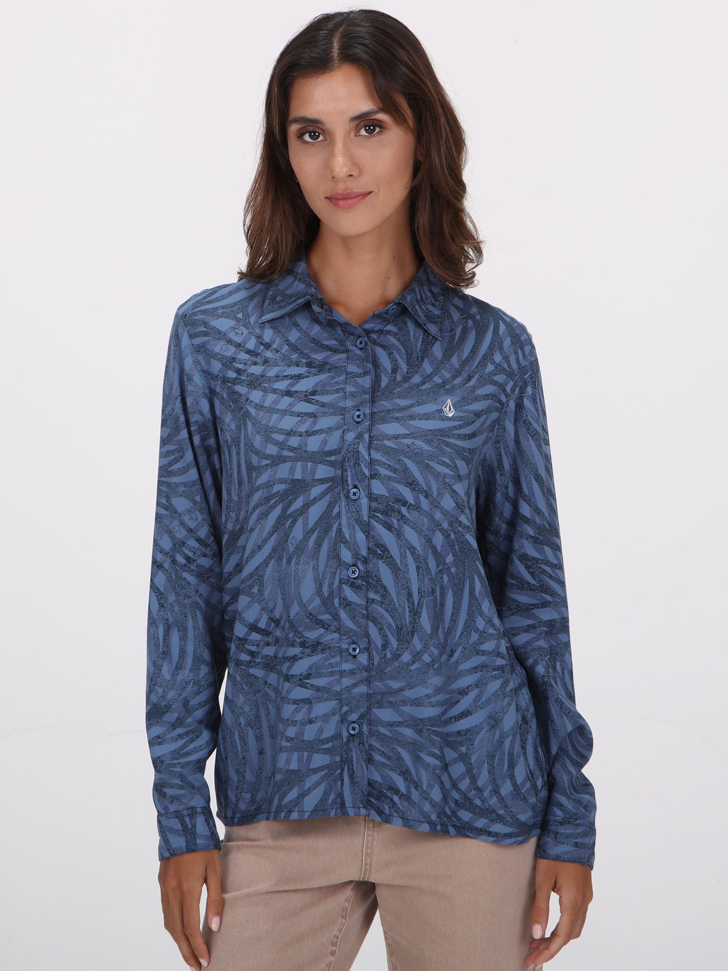 Volcom Equal Long Sleeve Shirt - Blueberry