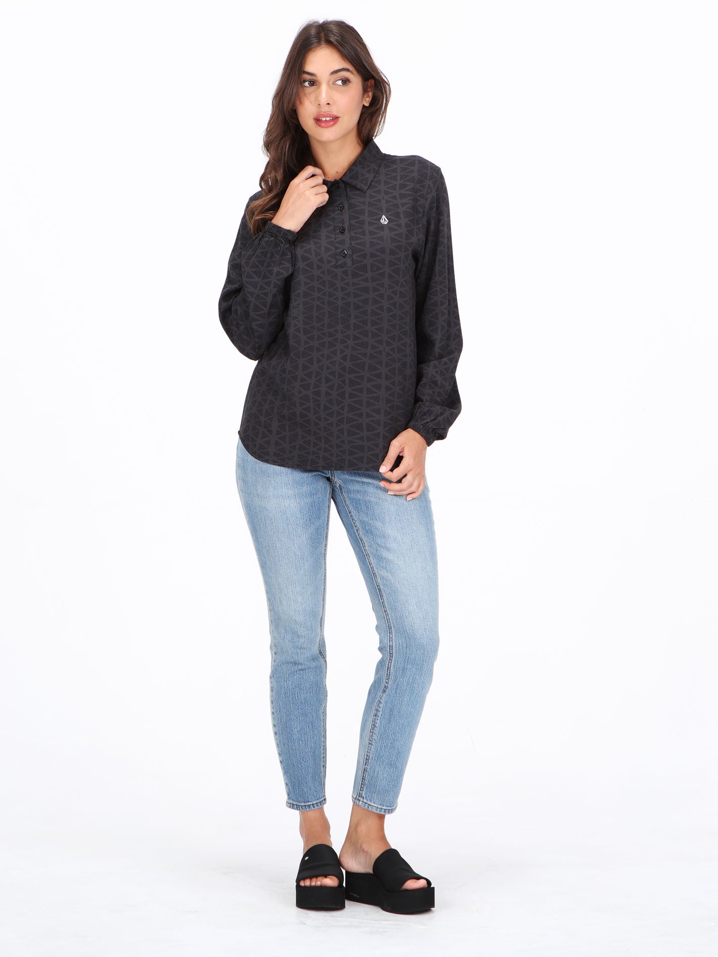 Volcom Gibb Long Sleeve Shirt - Black