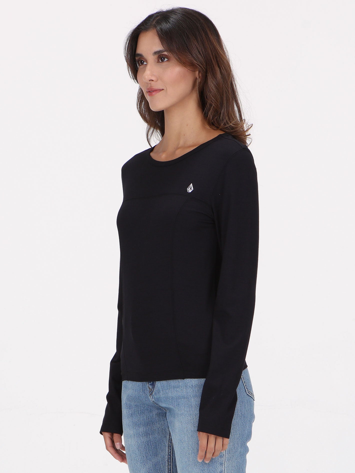Volcom Lil Stone Long Sleeve Top - Black