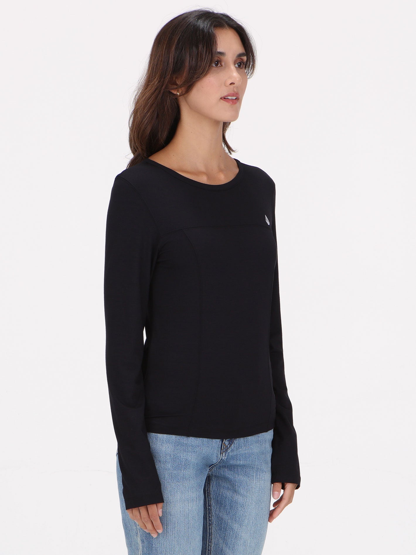 Volcom Lil Stone Long Sleeve Top - Black