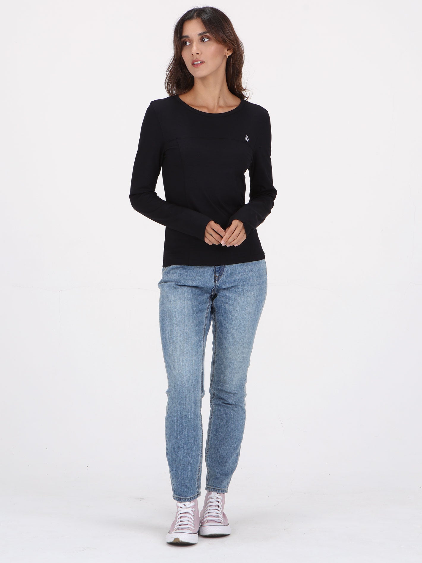 Volcom Lil Stone Long Sleeve Top - Black