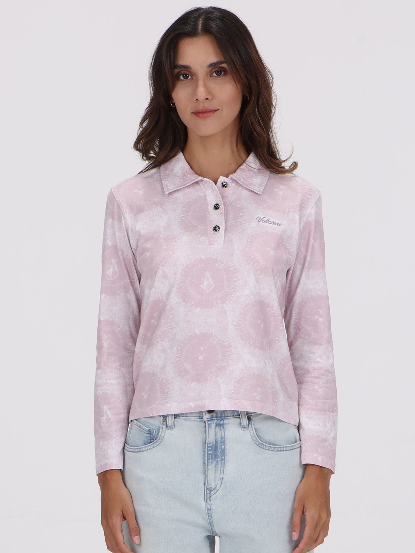 Volcom Stone Dye Long Sleeve Top - White