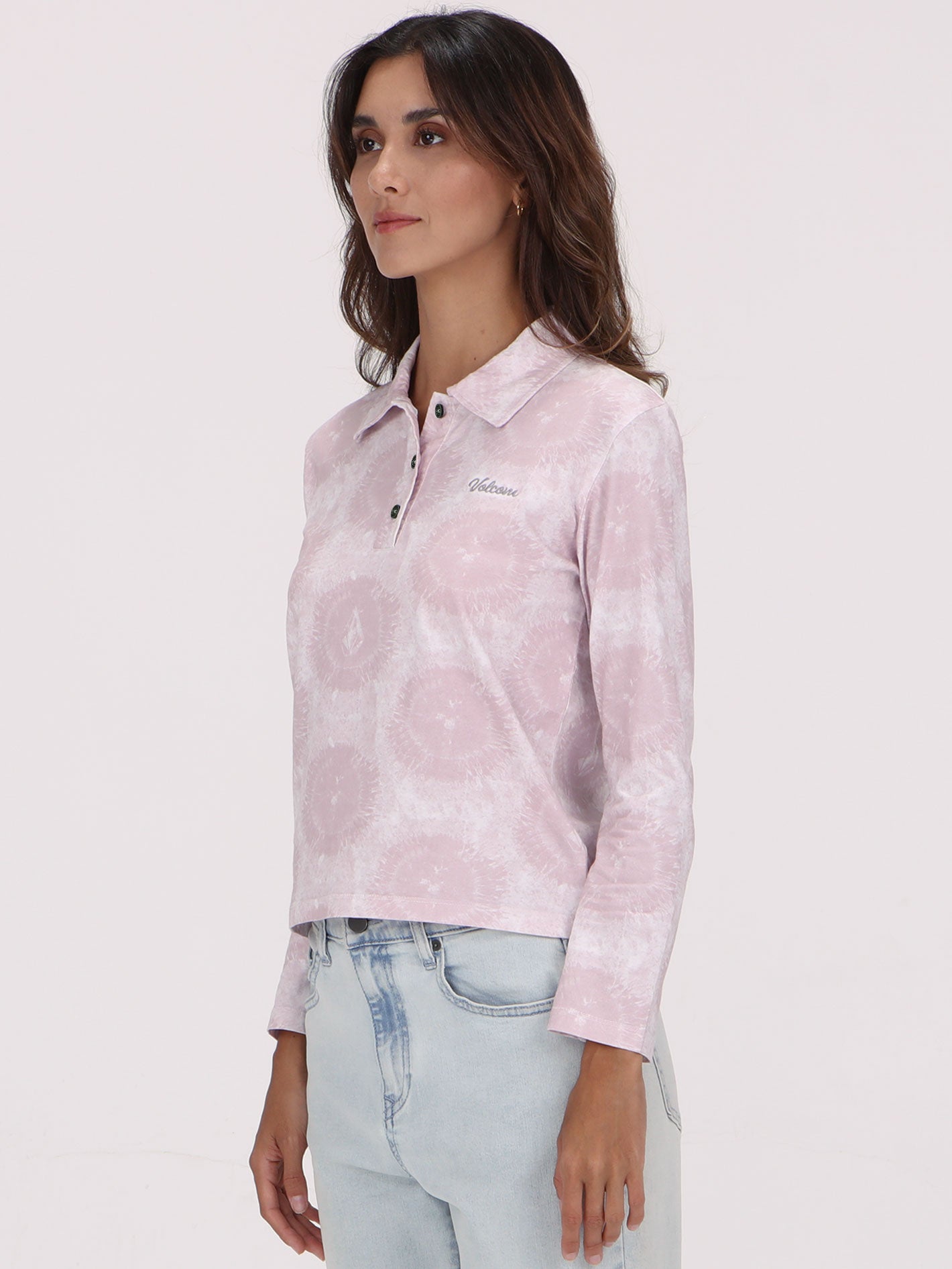 Volcom Stone Dye Long Sleeve Top - White