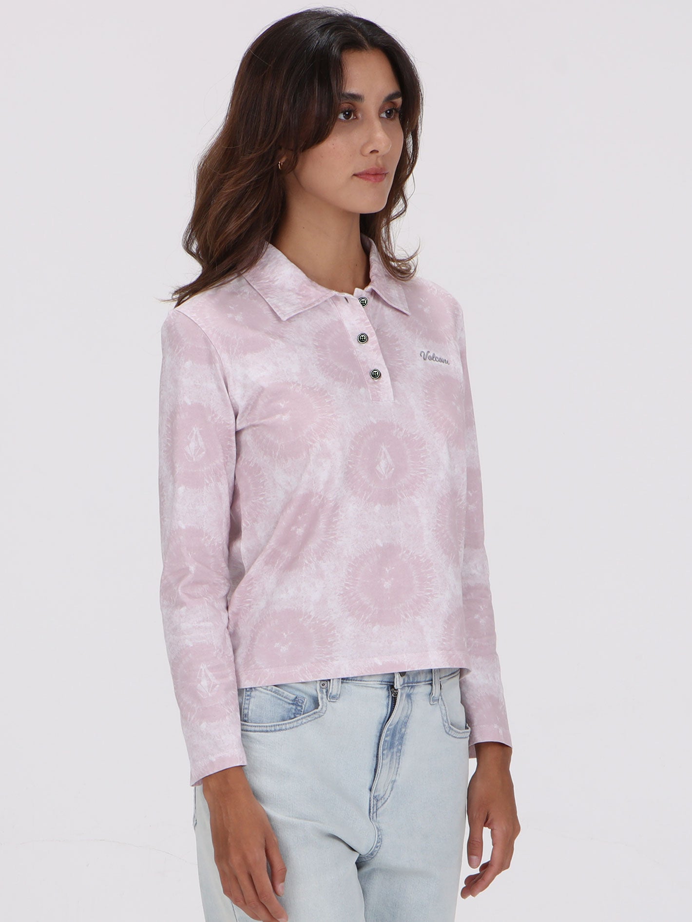 Volcom Stone Dye Long Sleeve Top - White