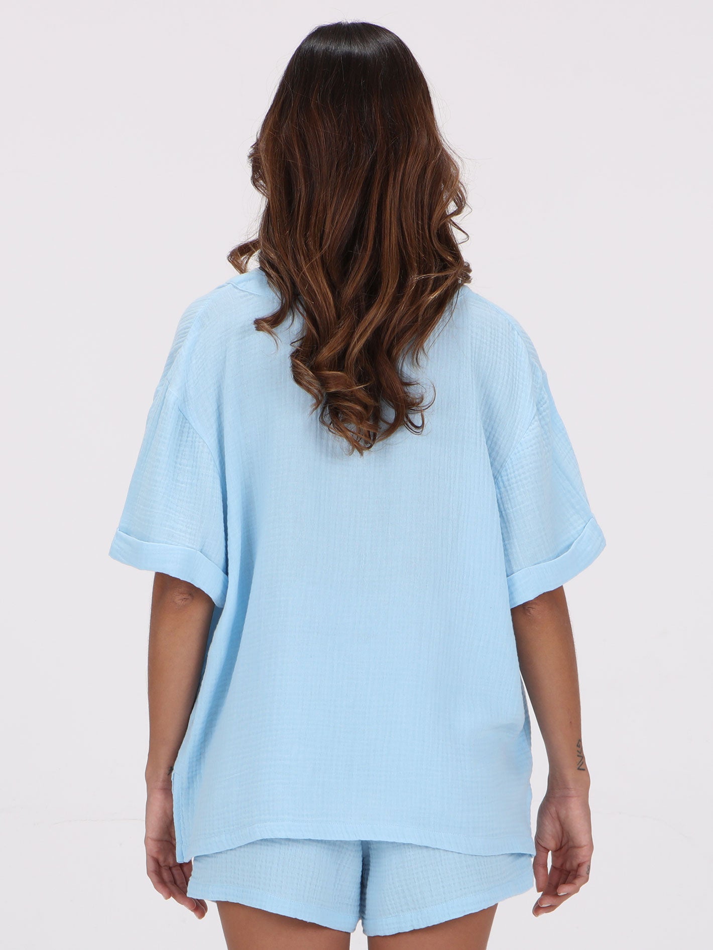 Volcom Stoneshine Vee Short Sleeve Top - Soft Blue