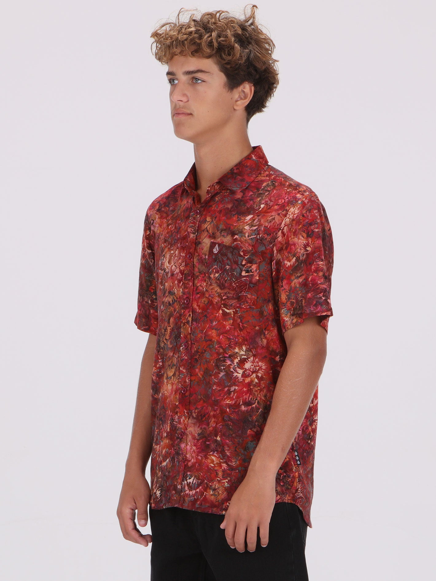 Volcom Batik Short Sleeve Shirt - Oxblood Red