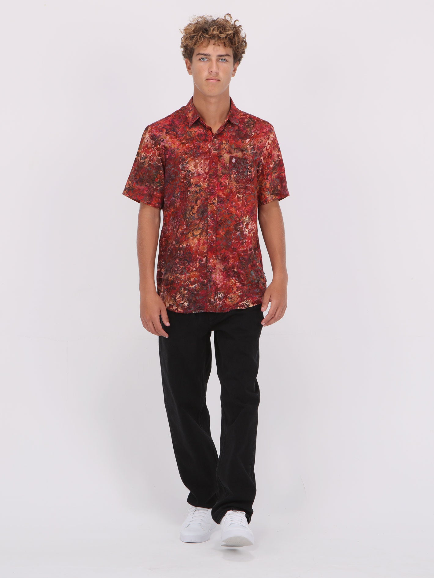 Volcom Batik Short Sleeve Shirt - Oxblood Red