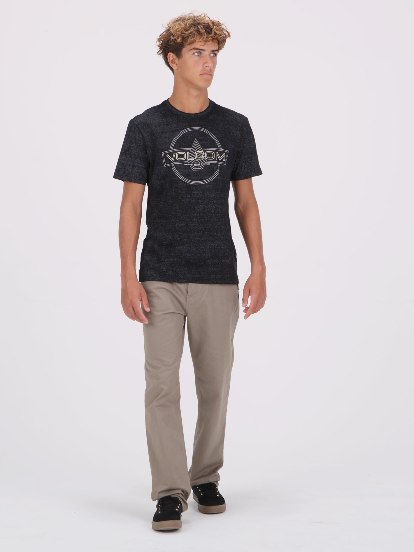 Volcom Line Service Print  Tee - Black