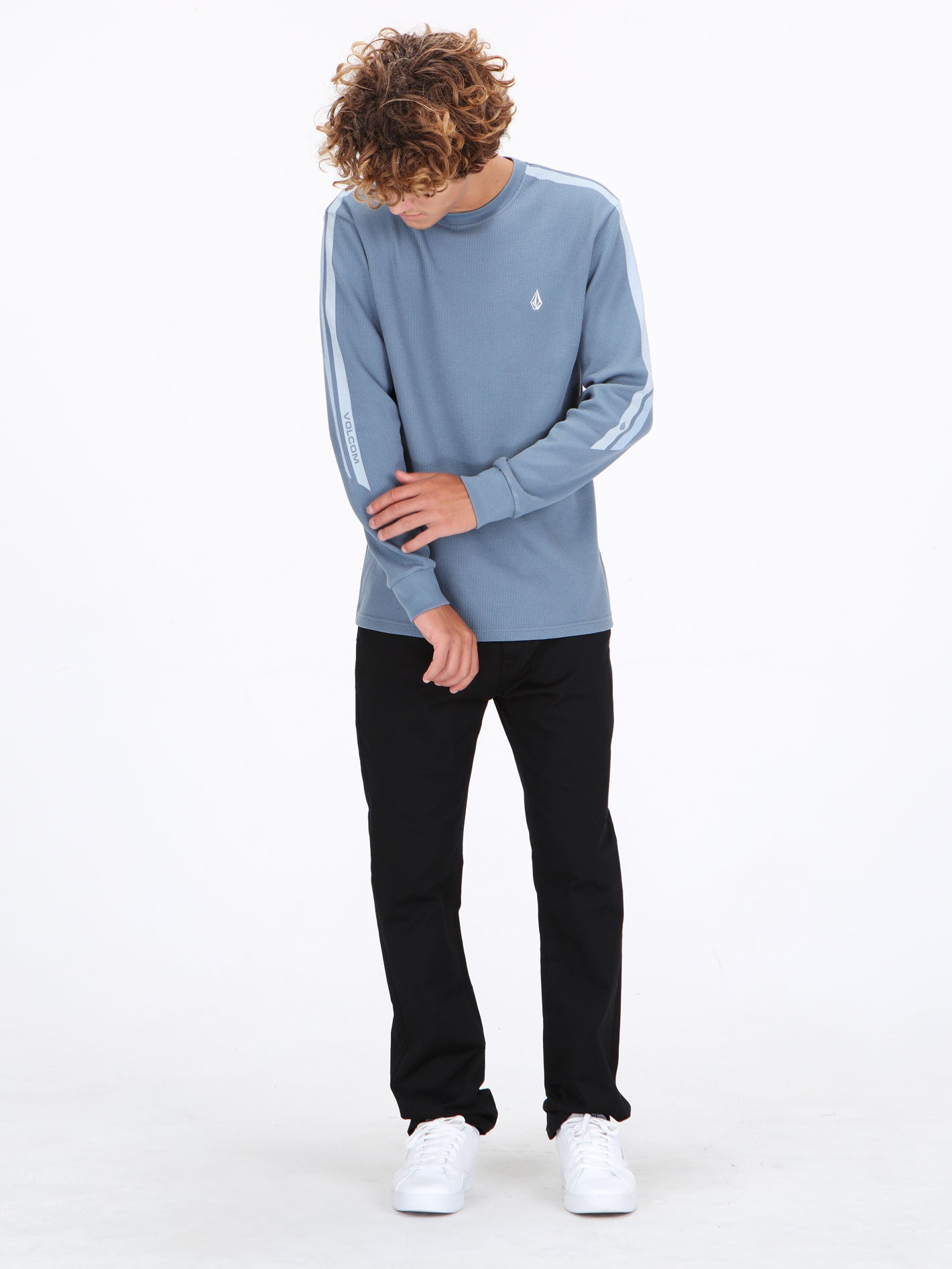 Volcom Russel Thermal Long Sleeve Top - Blue Wash