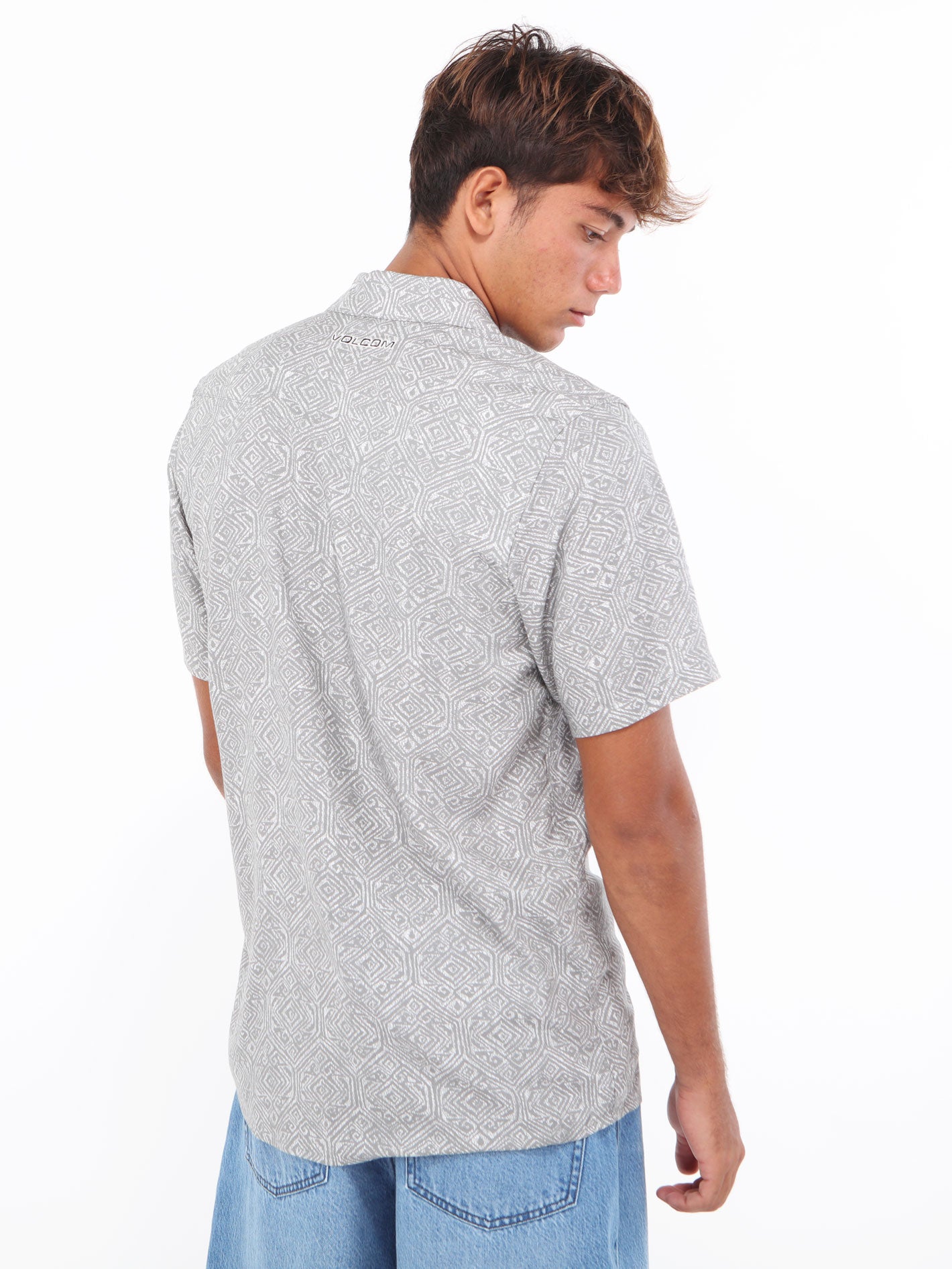 Volcom Throwin Down Short Sleeve Shirt - White Print
