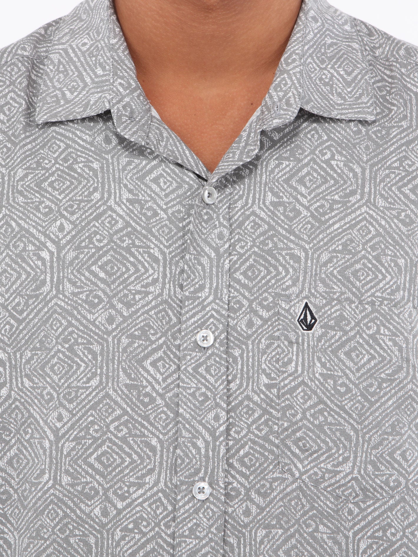 Volcom Throwin Down Short Sleeve Shirt - White Print