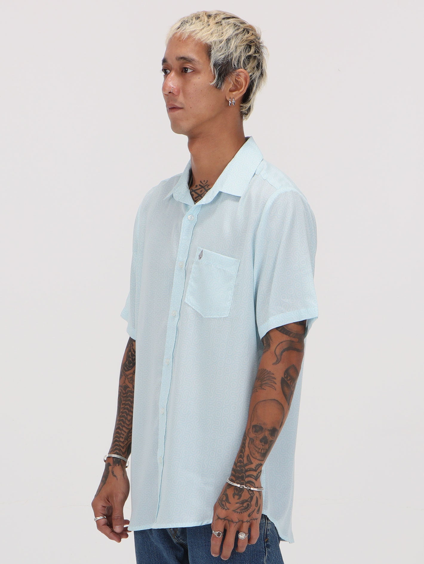 Volcom Muster Short Sleeve Shirt - Light Sea Blue