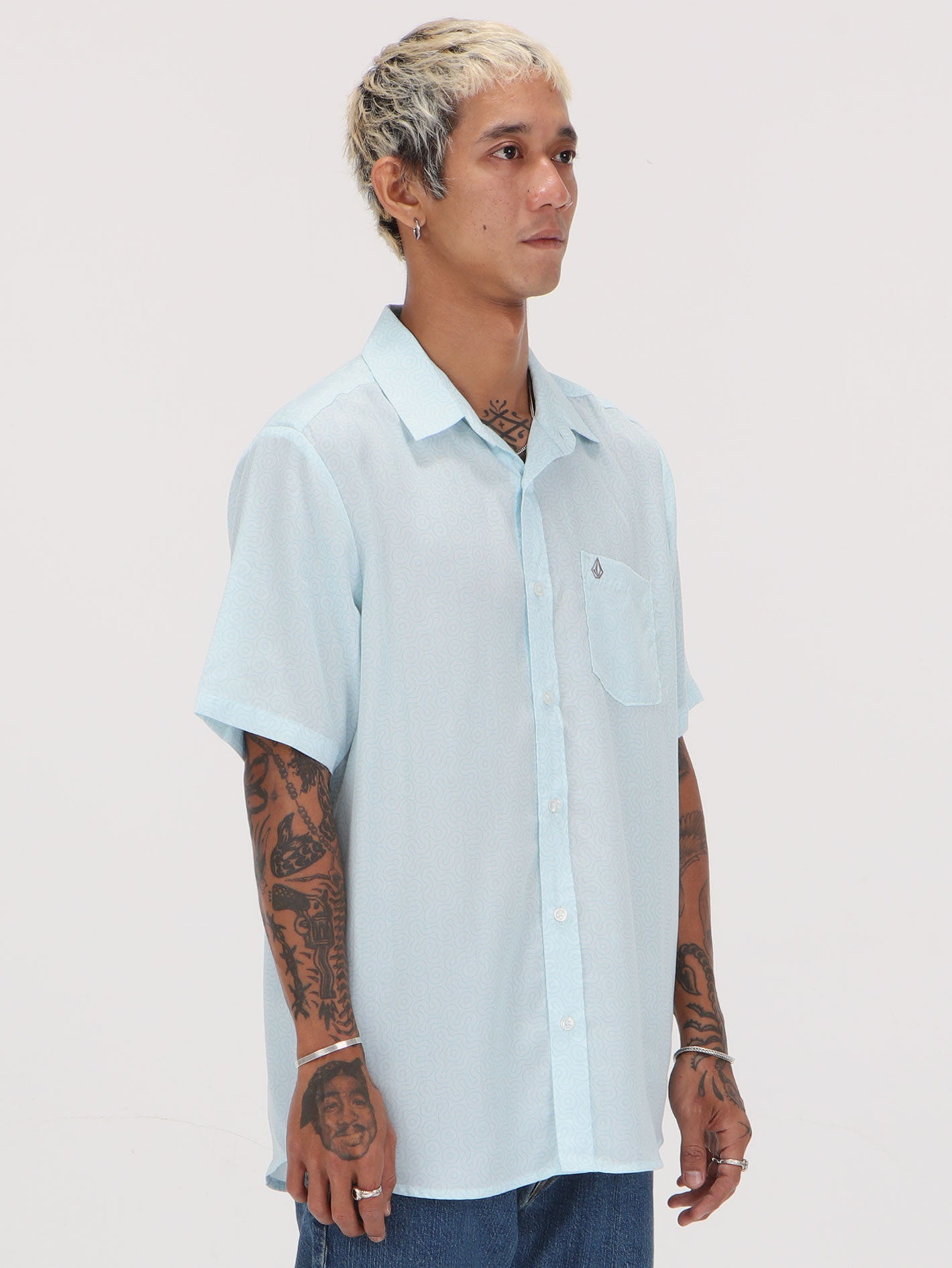 Volcom Muster Short Sleeve Shirt - Light Sea Blue