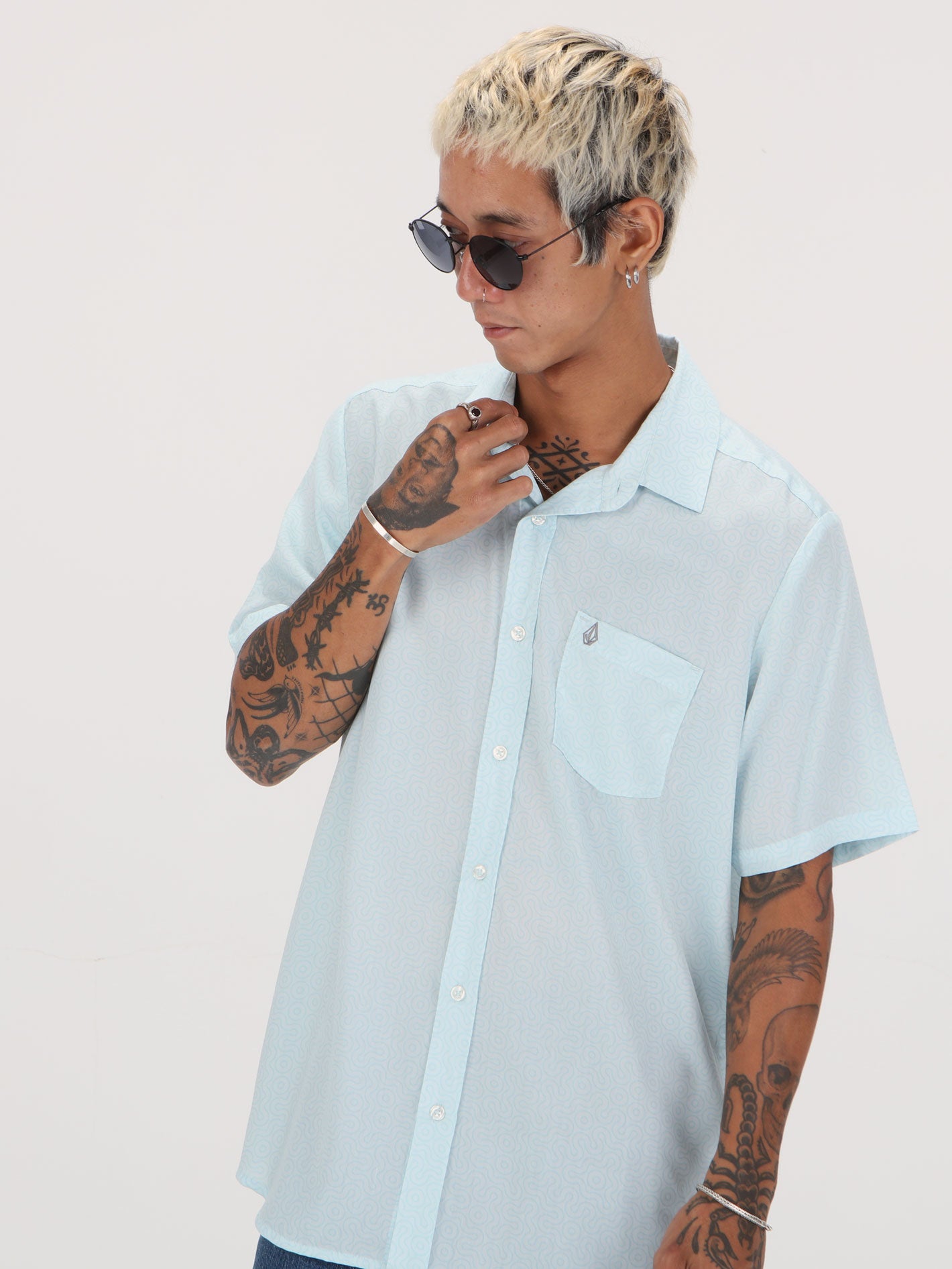 Volcom Muster Short Sleeve Shirt - Light Sea Blue
