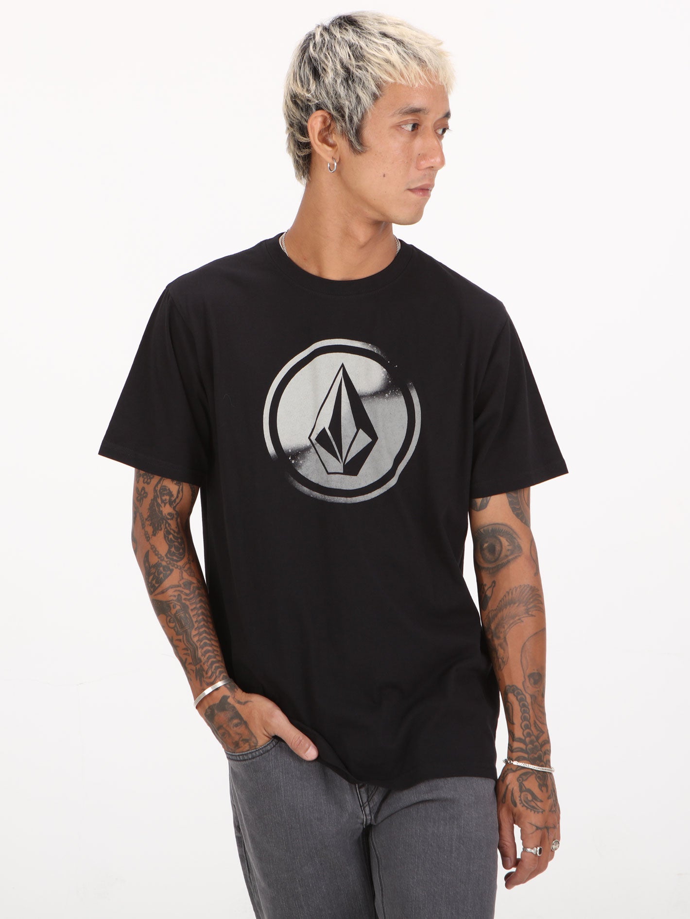 Volcom Circle Spray Tee - Black