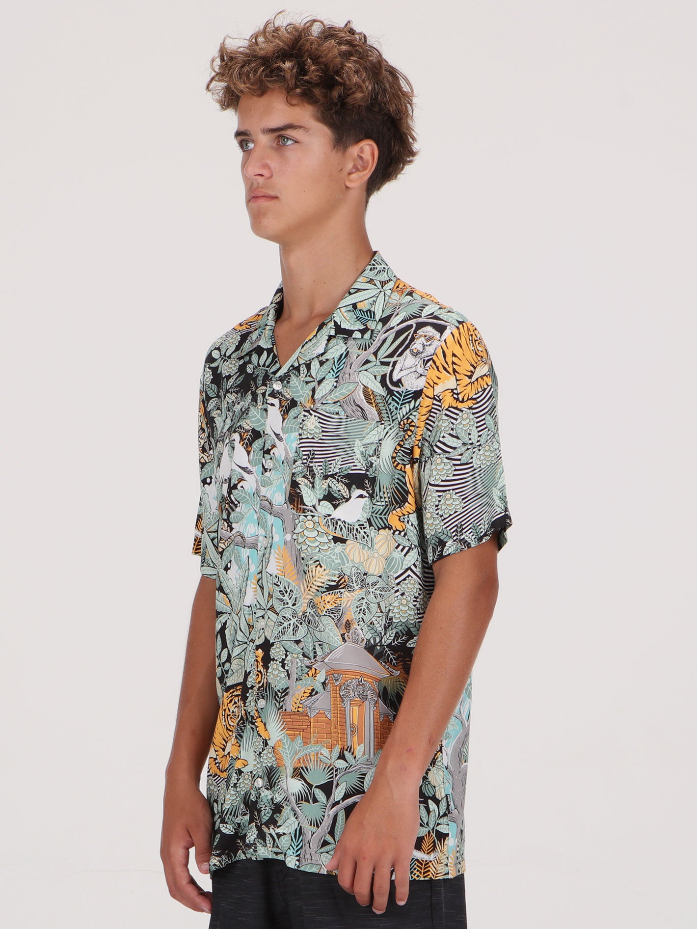 Volcom Bali Forest Shirt - Black Combo