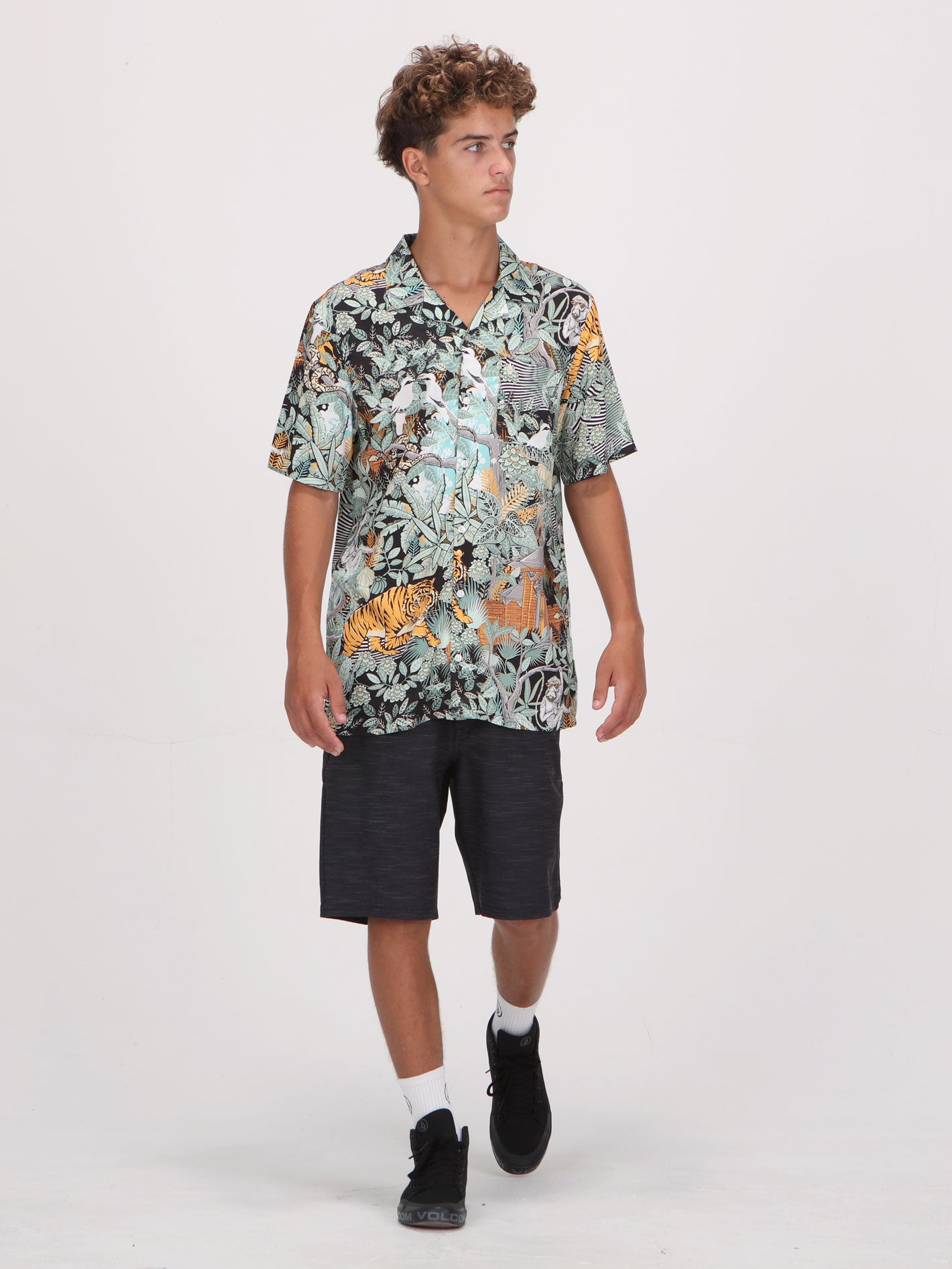 Volcom Bali Forest Shirt - Black Combo