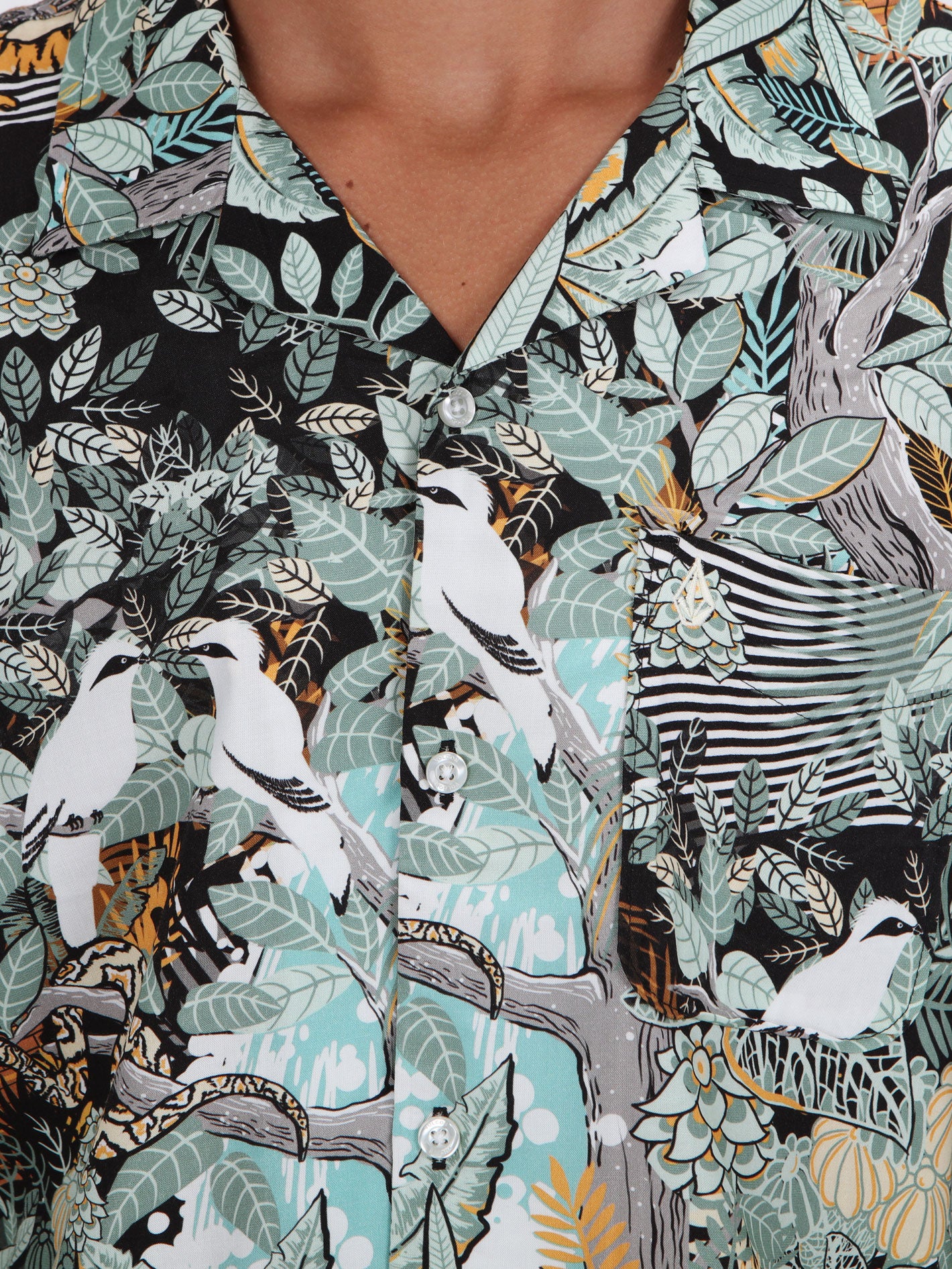 Volcom Bali Forest Shirt - Black Combo