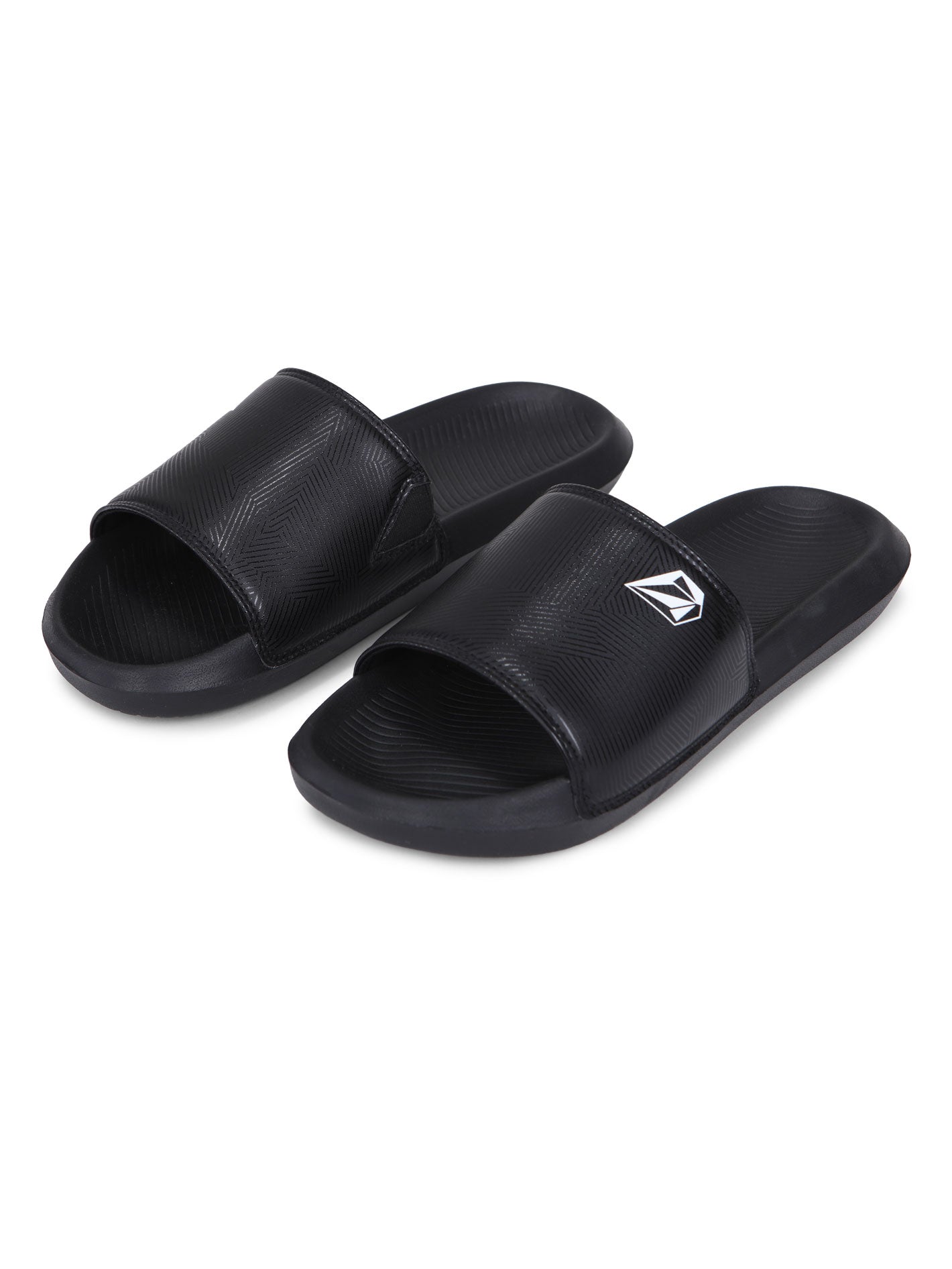 Volcom Geoprint Slider Sandals - Black