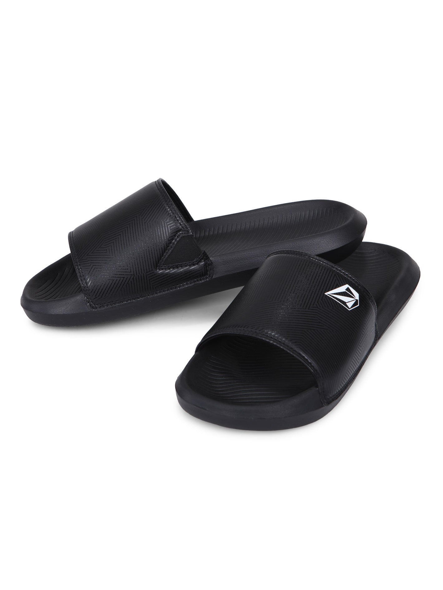 Volcom Geoprint Slider Sandals - Black