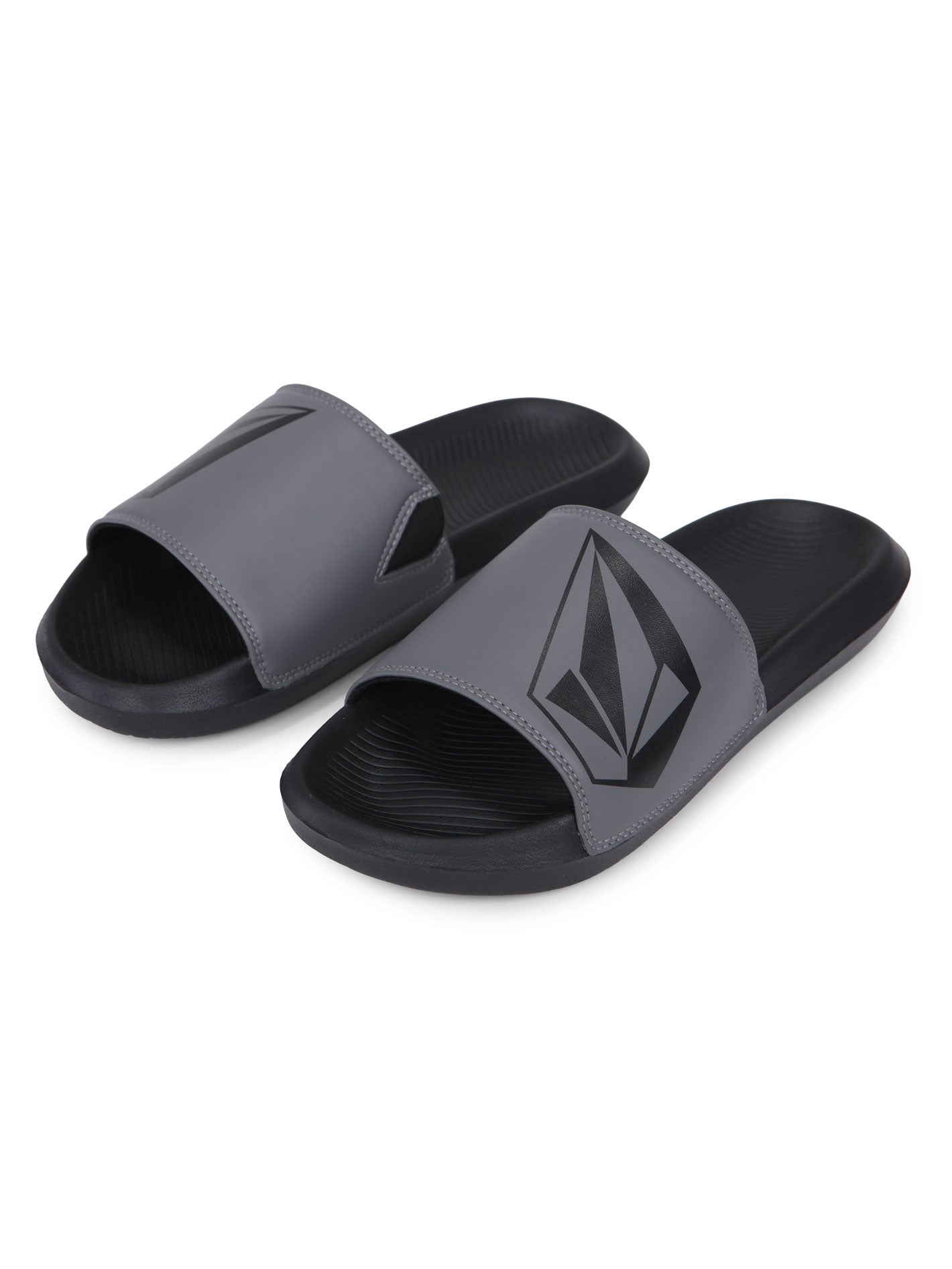 Volcom Bigotone Slider Sandals - Black Grey
