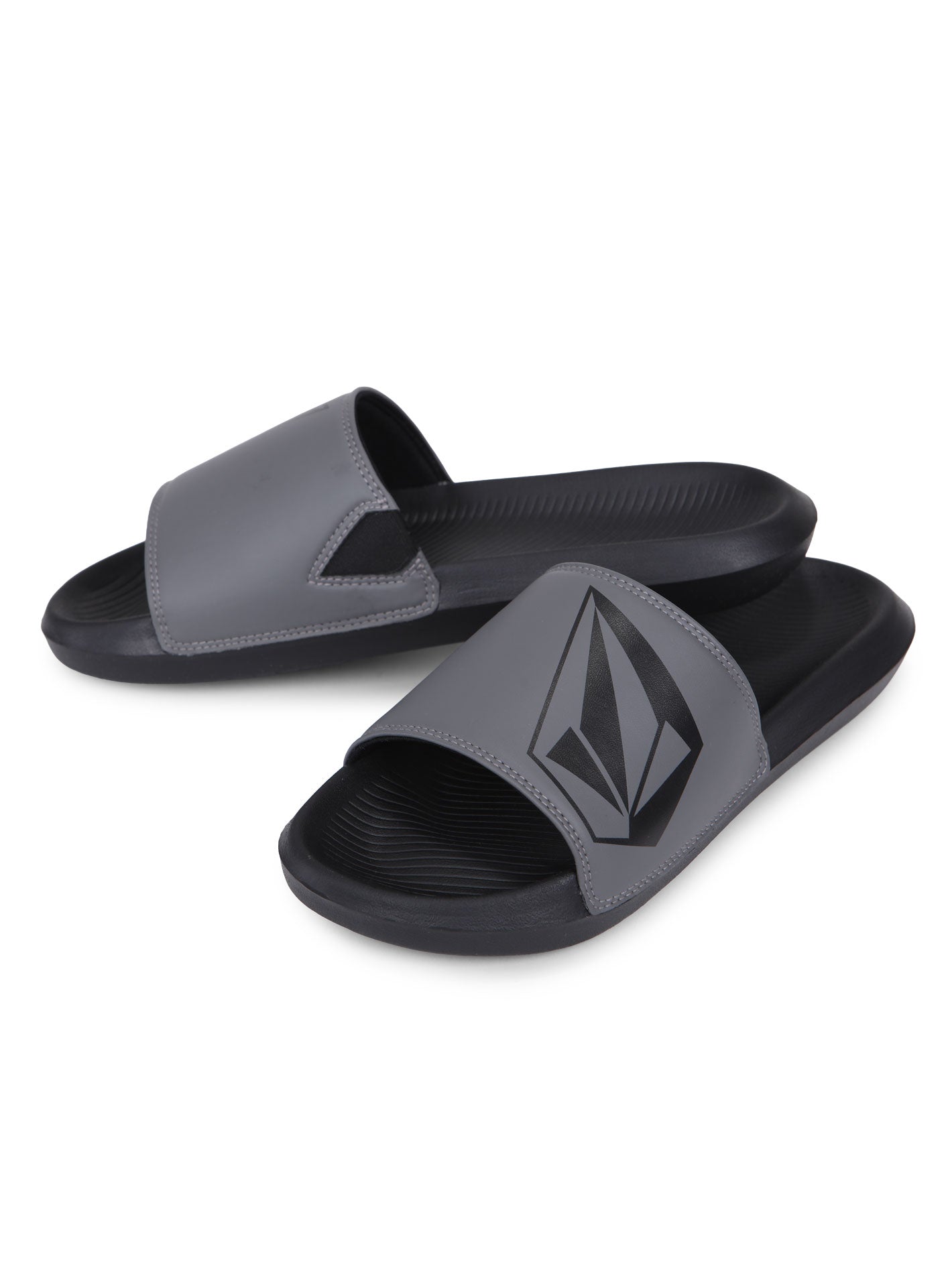 Volcom Bigotone Slider Sandals - Black Grey